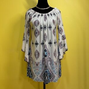 NWOT Lildy Multicolor Tie Sleeve Tunic Size Small-Medium